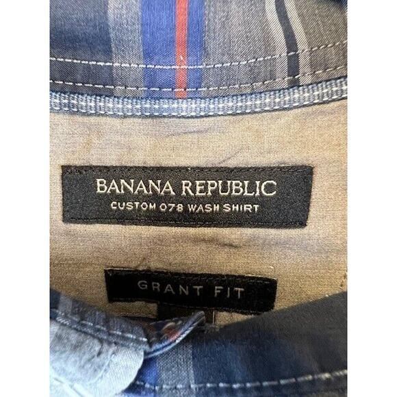 Banana Republic Custom 078 Wash Shirt Grant Fit-XL plaid Button shirt - Picture 2 of 8